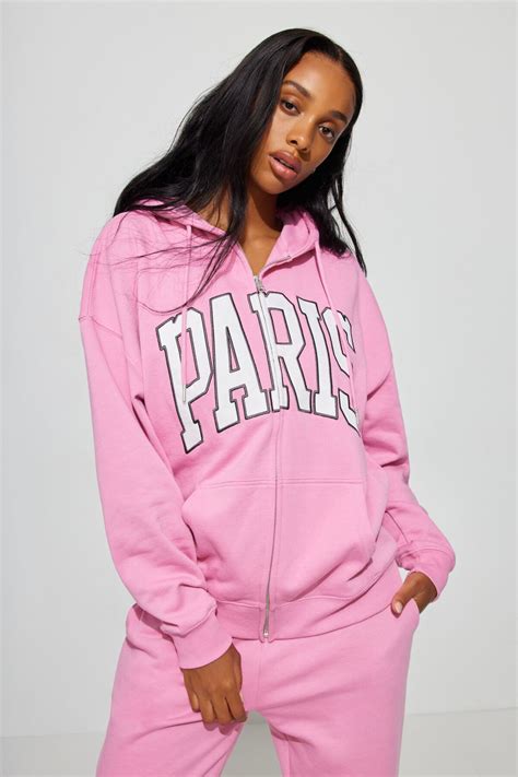 garage oversized zip up hoodie|oversized pink zippie hoodie.